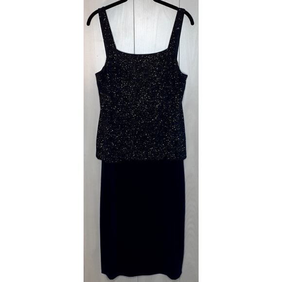 Alex Evenings Navy Sparkly 2 Piece Dress Set Size 14W Dress & Jacket - Picture 4 of 6